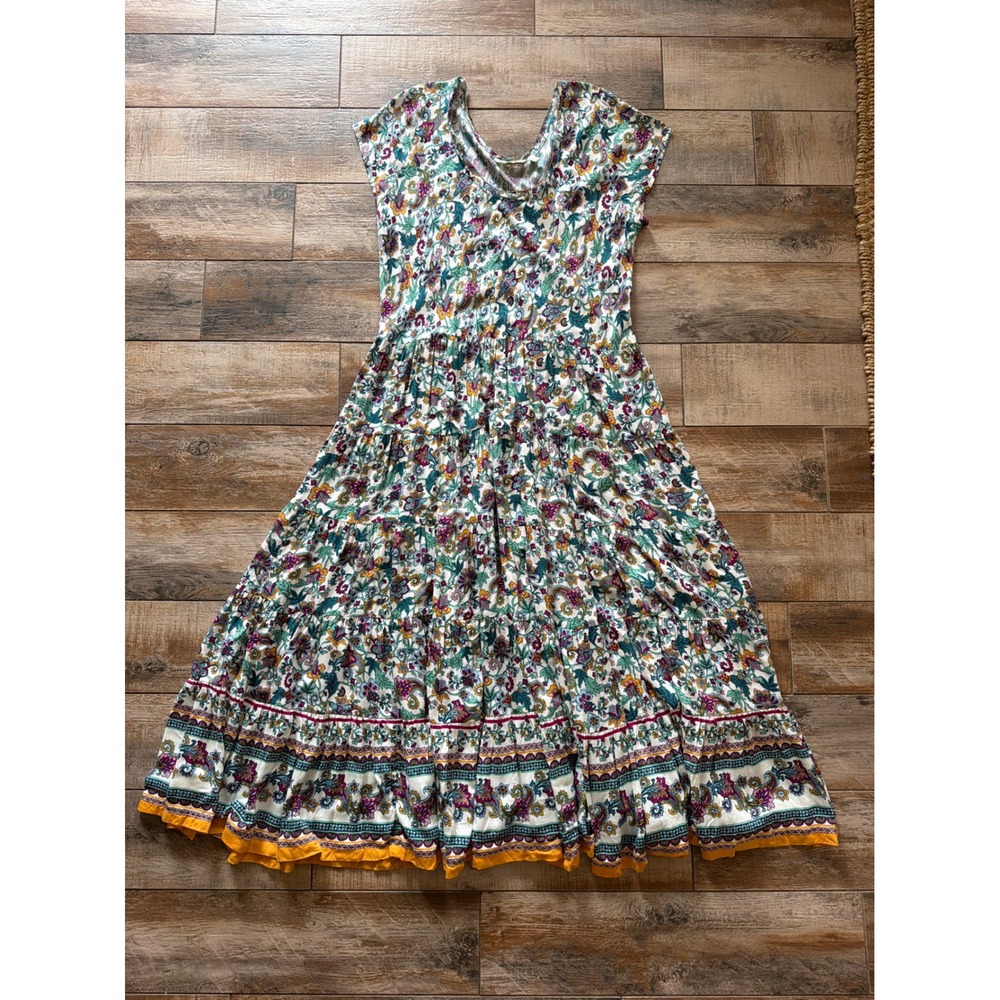 Soft Surroundings Kara Maxi Dress in Floral Paisley ,Neptune Green,
 Size XL - Picture 6 of 11